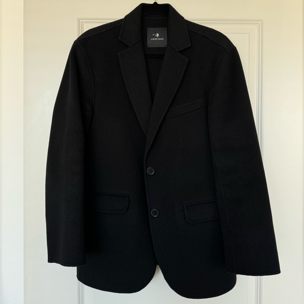 BLACK CASHMERE BLEND ANINE BING QUINN BLAZER